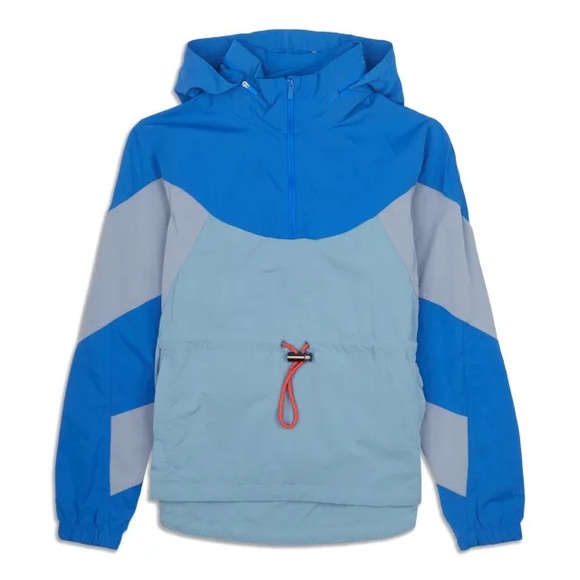 Evergreen Anorak Lululemon wild bluebell cascade blue drawstring pullover